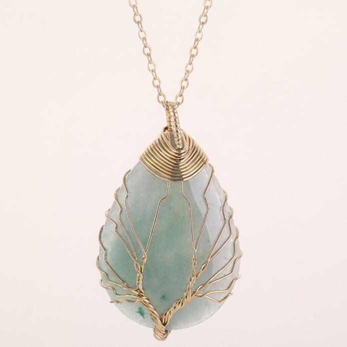 Amethyst Roségold Lebensbaum Halskette