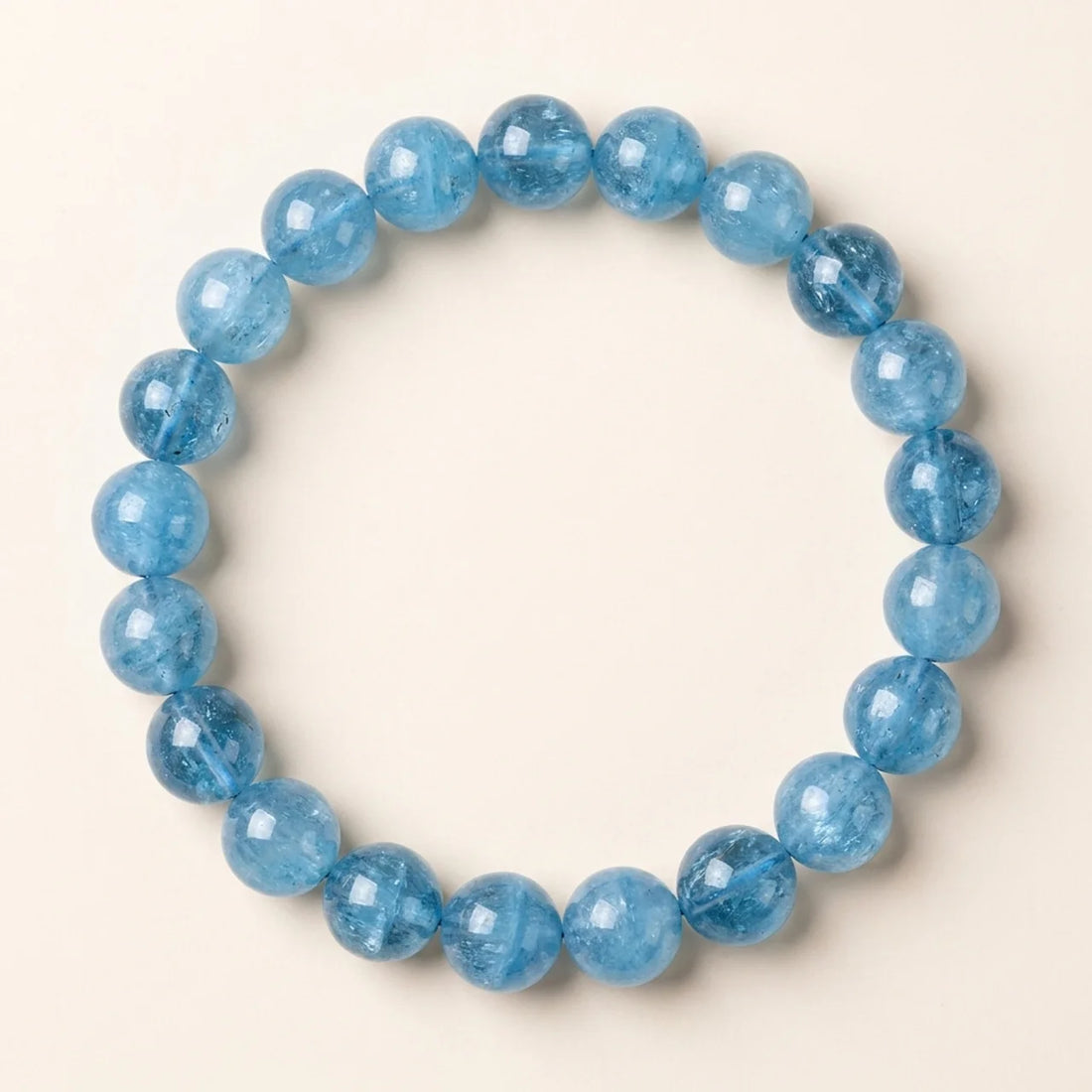 Aquamarine Beads Luck Couple Bracelet