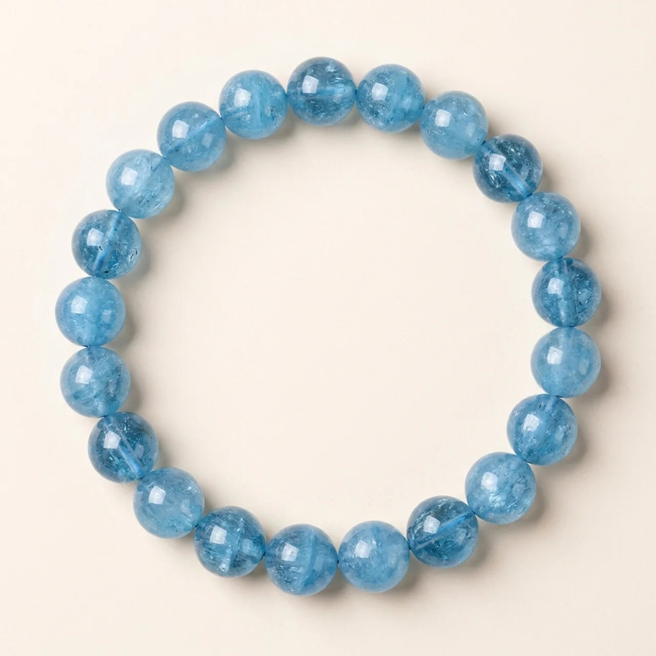 Aquamarine Beads Luck Couple Bracelet