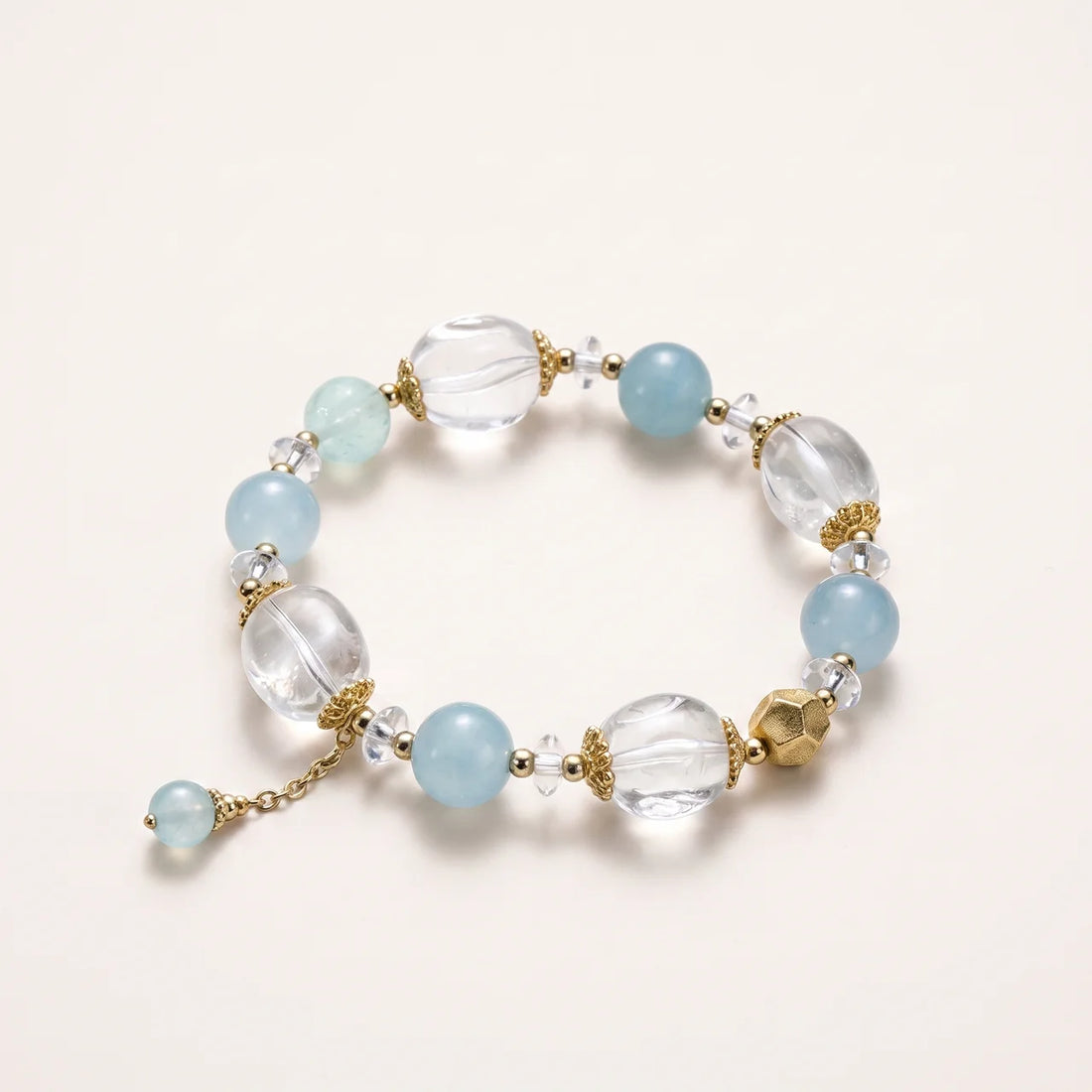 Aquamarin Fluorit Bergkristall Armband
