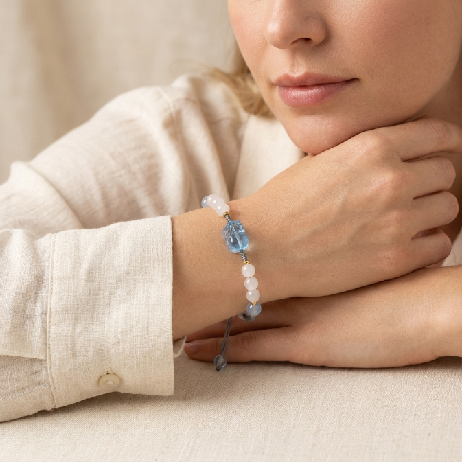 Aquamarine Jade Pixiu Red String Bracelet