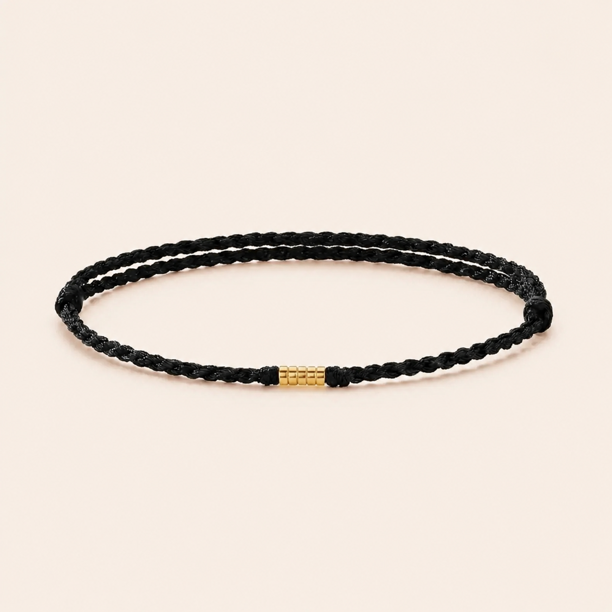 Gold Bead Red String Braided Bracelet Anklet