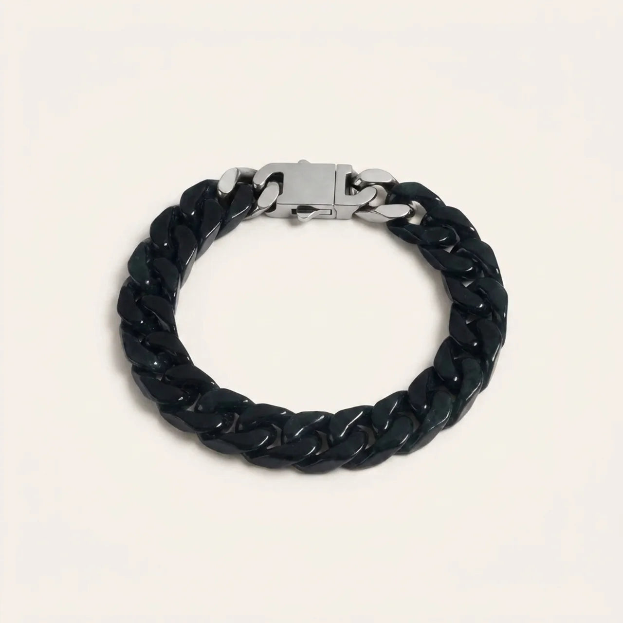 Black Jade Cuban Link Chain Bracelet
