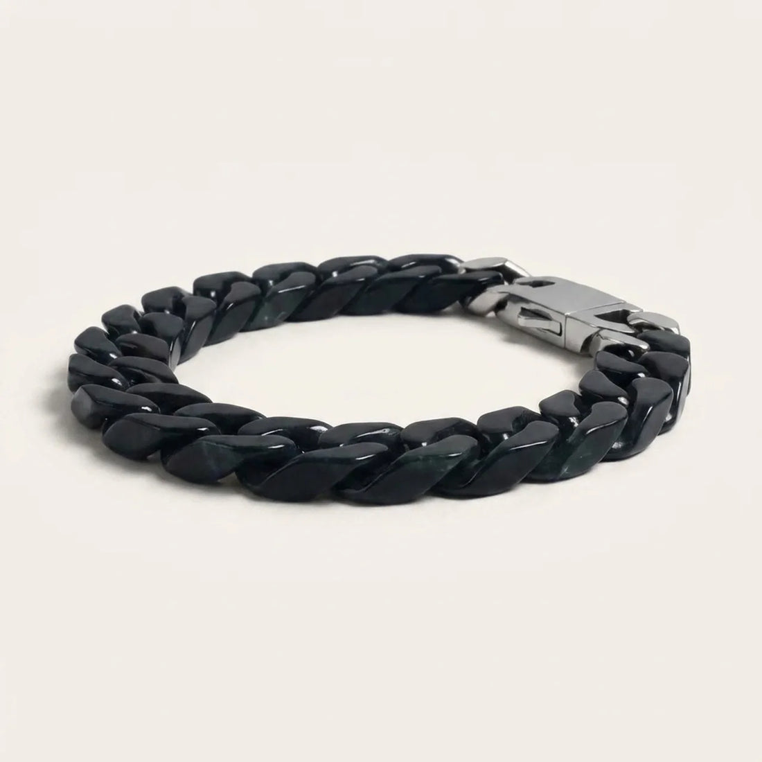 Black Jade Cuban Link Chain Bracelet