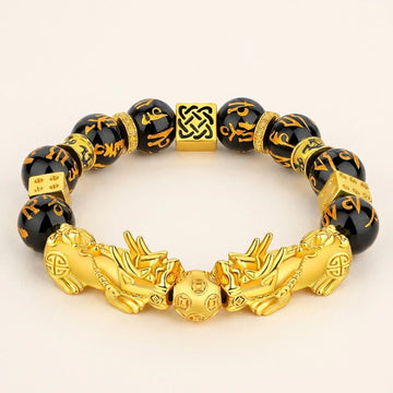 Black Obsidian Double Pixiu Bracelet