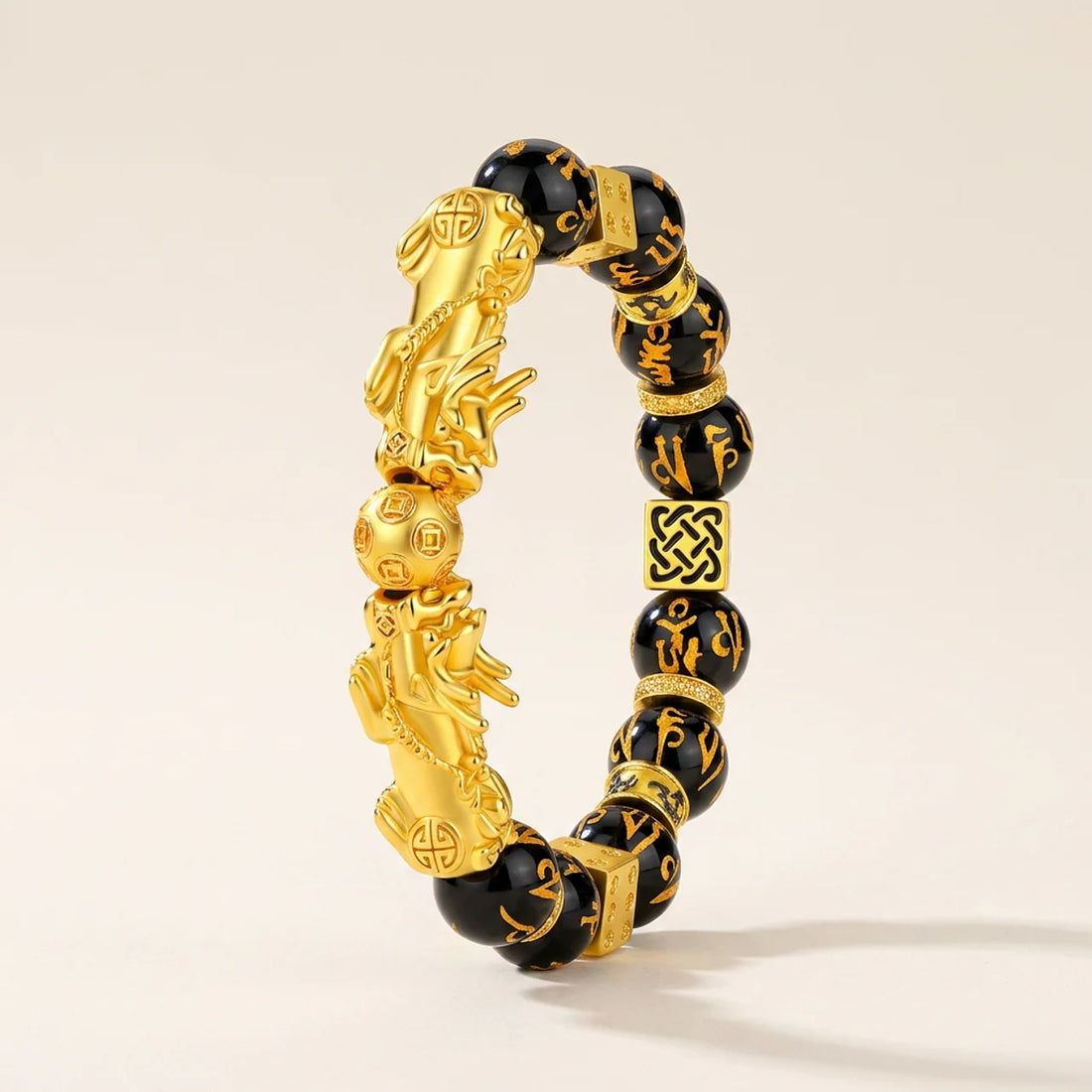 Black Obsidian Double Pixiu Bracelet