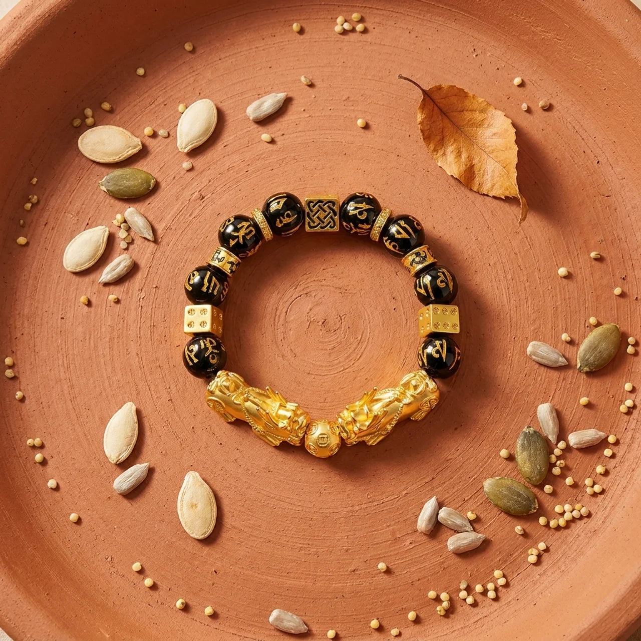 Black Obsidian Double Pixiu Bracelet