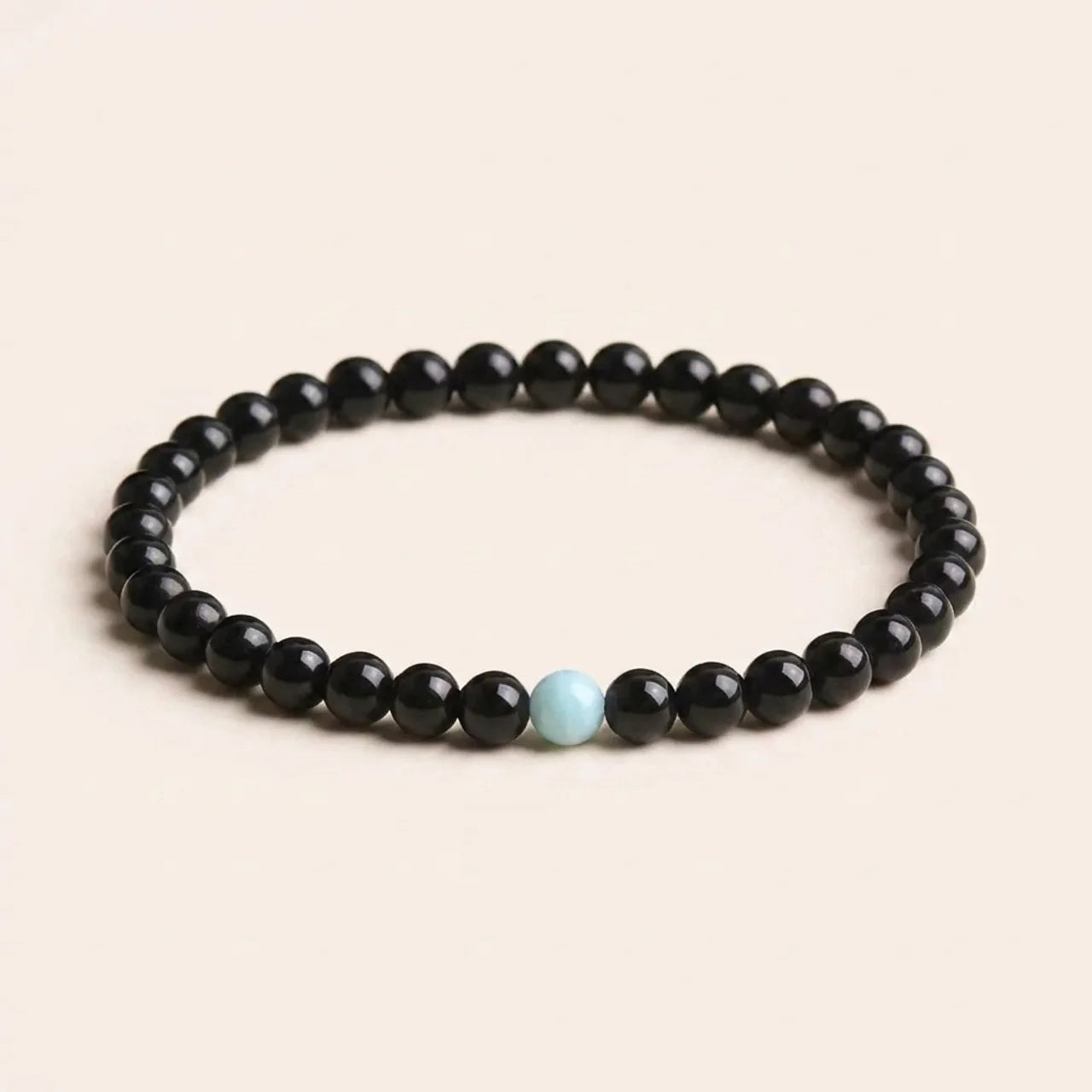 Black Obsidian Turquoise Beaded Bracelet