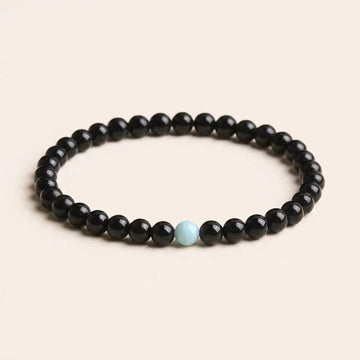 Black Obsidian Turquoise Beaded Bracelet