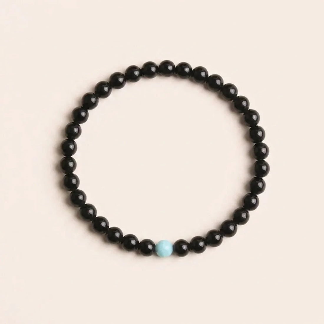 Black Obsidian Turquoise Beaded Bracelet