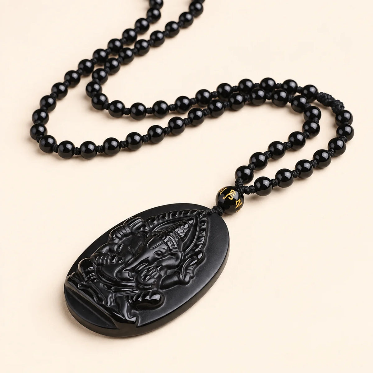 Black Obsidian Wealth Pendant Necklace