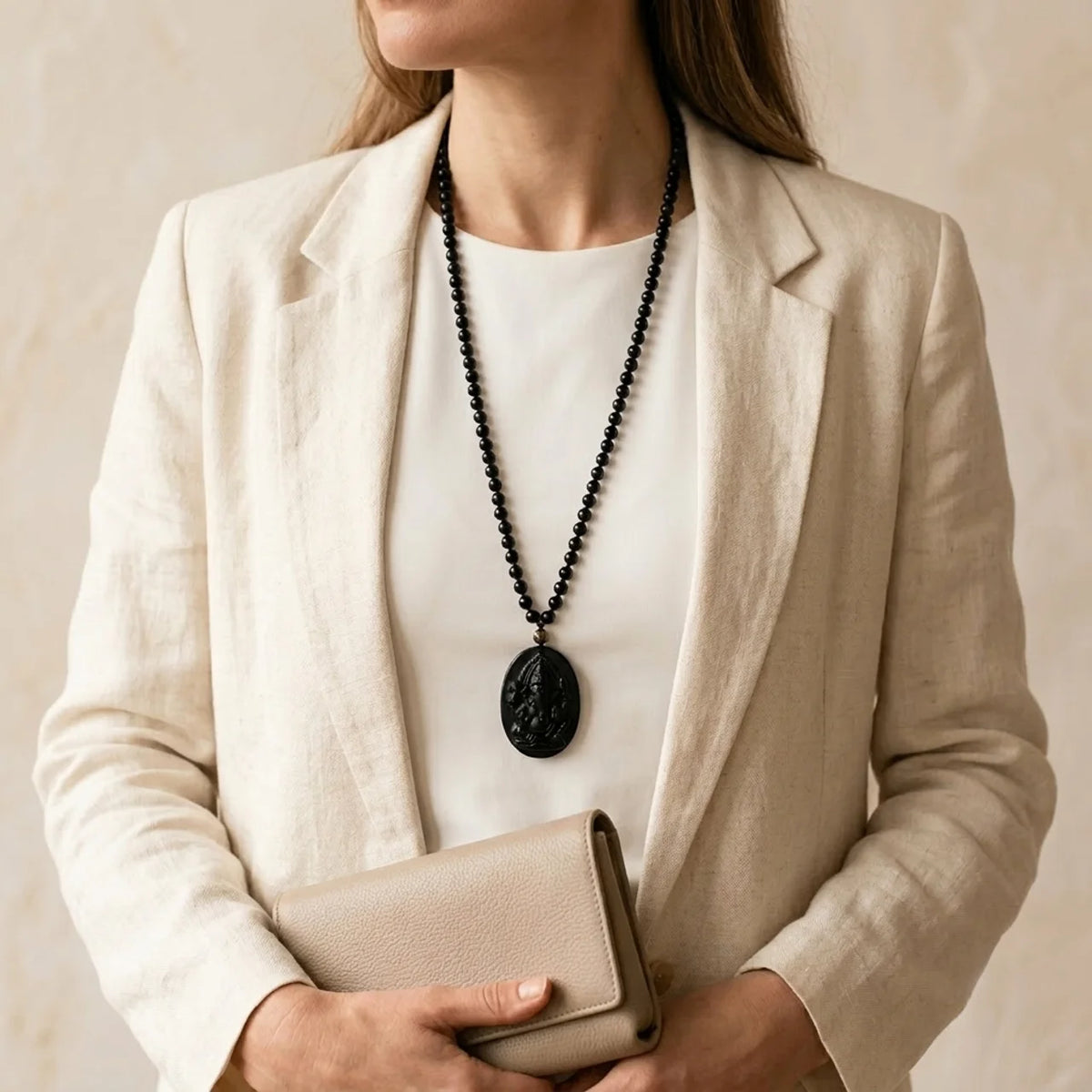 Black Obsidian Wealth Pendant Necklace
