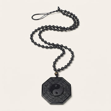 Black Obsidian Yin Yang Pendant Necklace