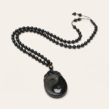 Black Obsidian Yin Yang Pendant Necklace