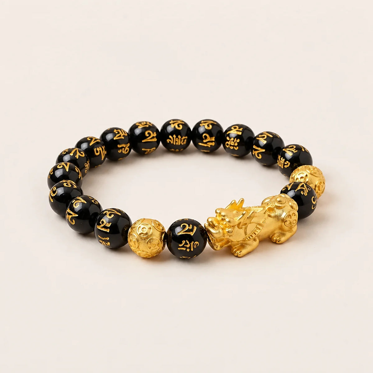 Bracelet Pixiu en Obsidienne Noire