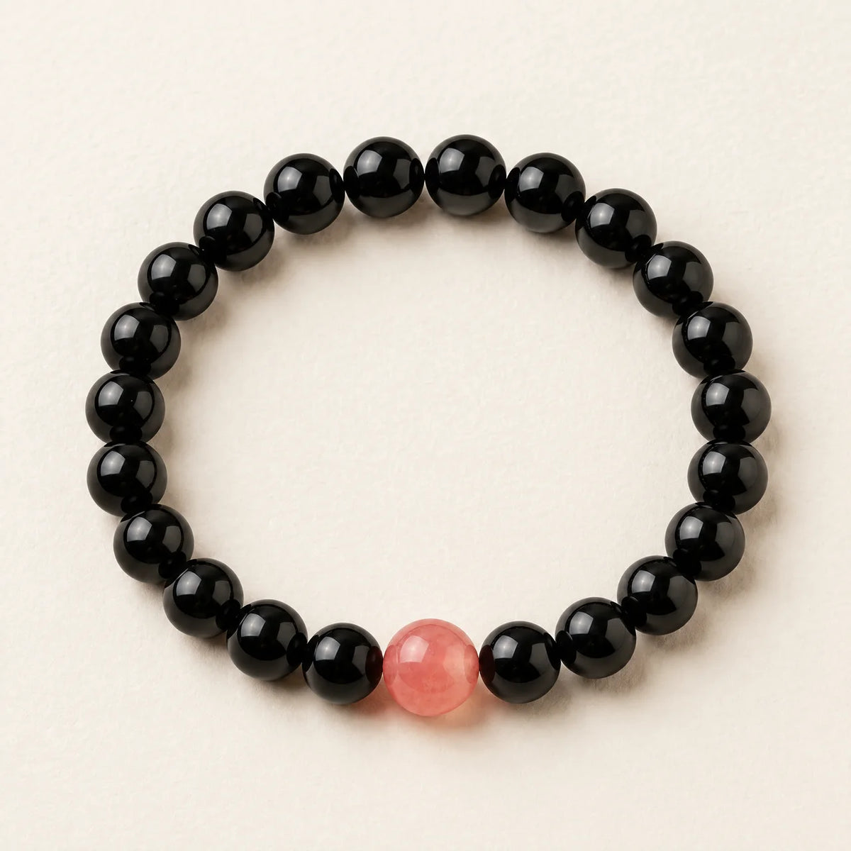 Bracelet de perles en obsidienne noire et turquoise