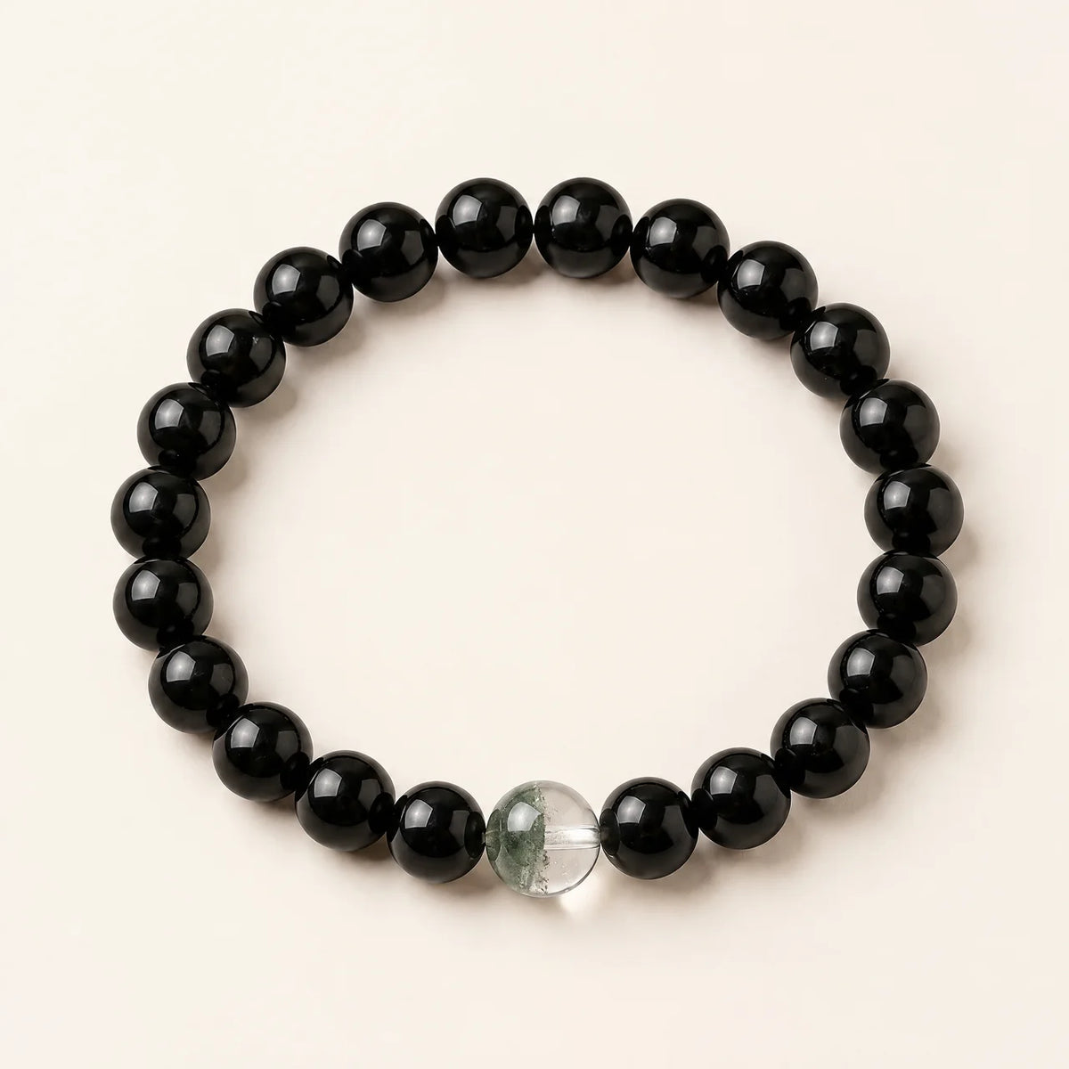 Bracelet de perles en obsidienne noire et turquoise