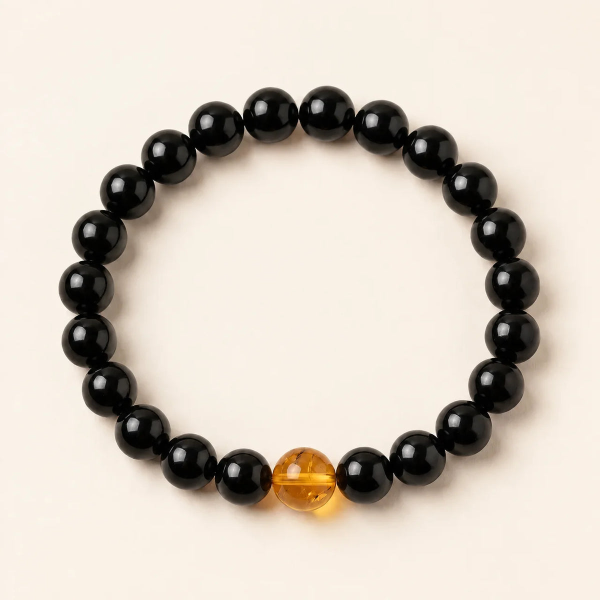Bracelet de perles en obsidienne noire et turquoise