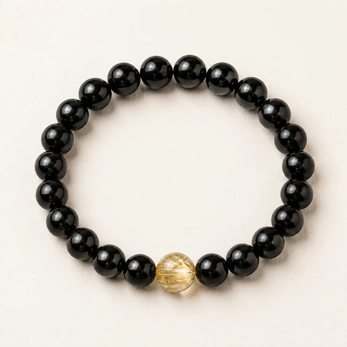 Bracelet de perles en obsidienne noire et turquoise