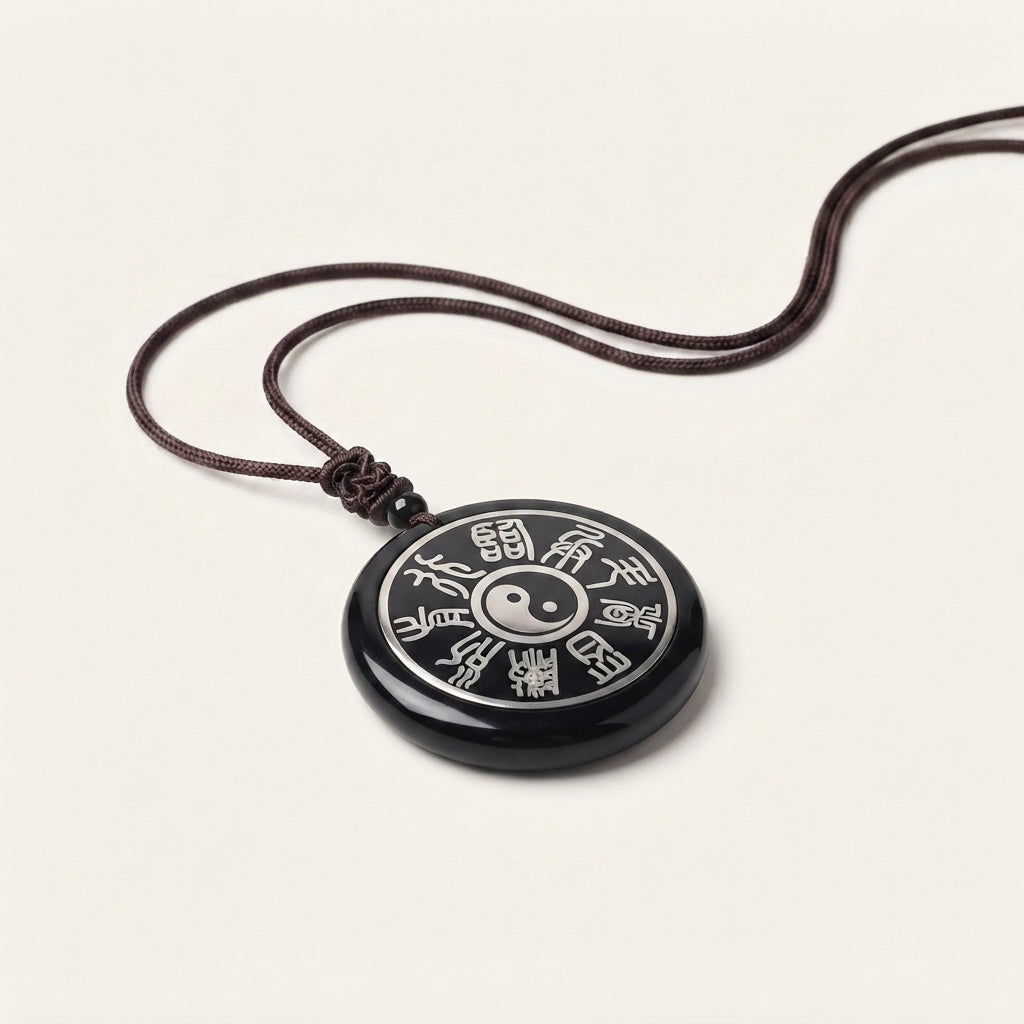 Black Obsidian Yin Yang Pendant Necklace