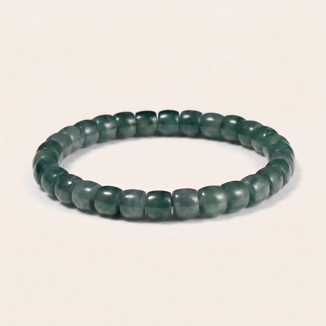 Blue Guatemalan Jade Barrel Beaded Bracelet