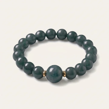 Blue Guatemalan Jade Focal Bead Bracelet