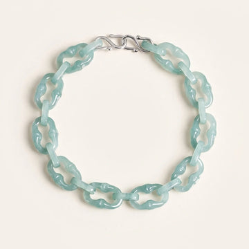 Blue Water Jade Bamboo Bracelet