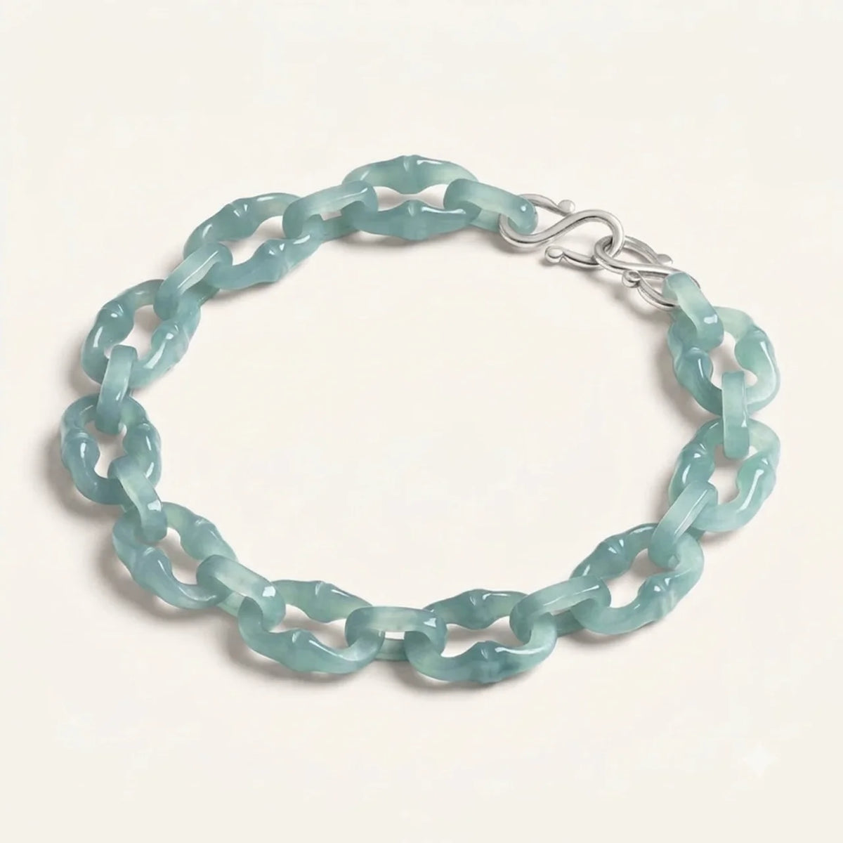 Blue Water Jade Bamboo Bracelet
