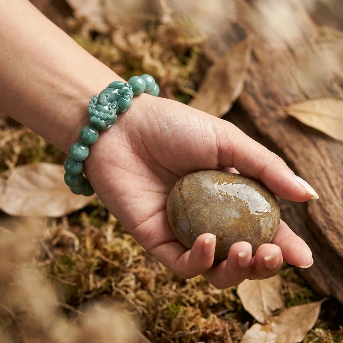 Blue Water Jade Pixiu Bracelet
