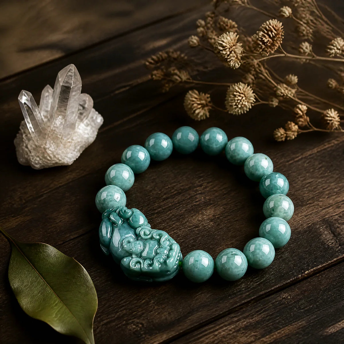 Blue Water Jade Pixiu Bracelet