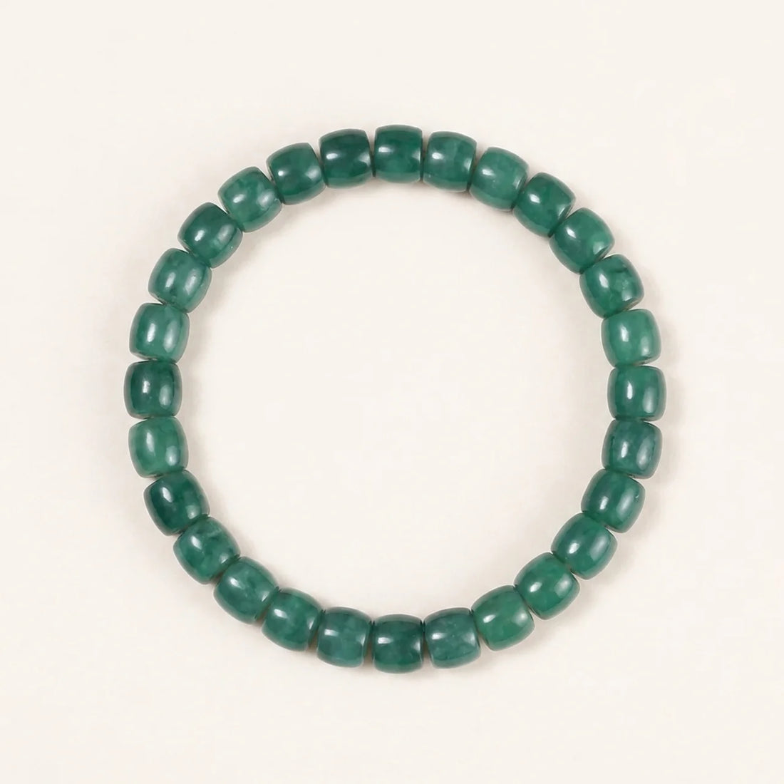 Blue Guatemalan Jade Barrel Beaded Bracelet