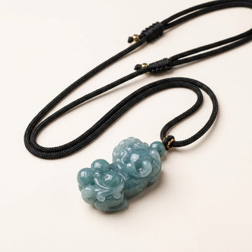 Blue Water Jade Pixiu Pendant Necklace