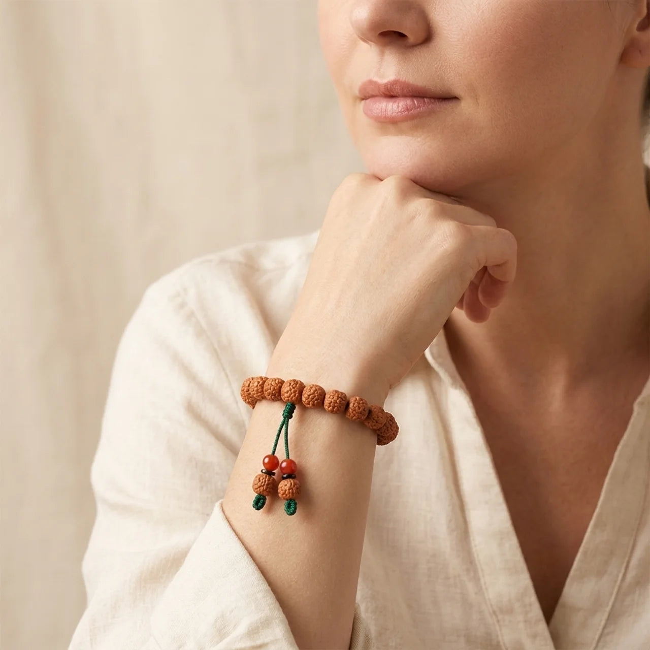Bodhi Seed Agate Beaded Wealth Bracelet