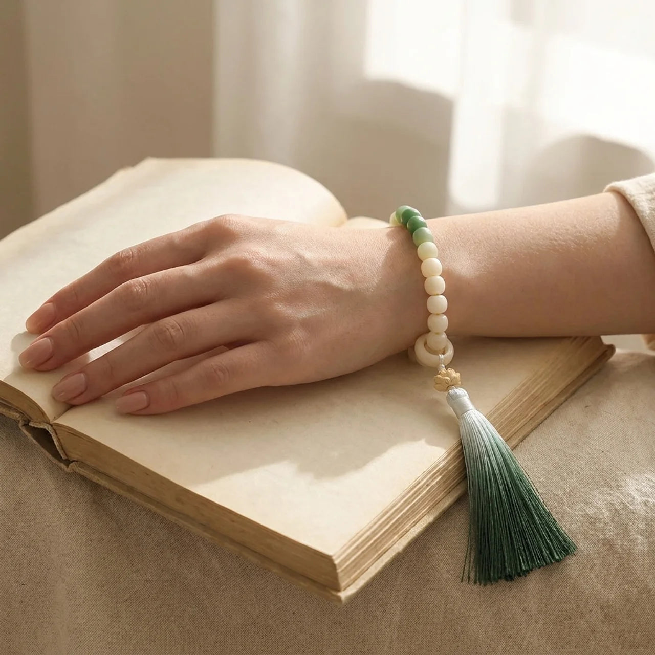 Bodhi Seed Money Bag Lotus Mala Bracelet