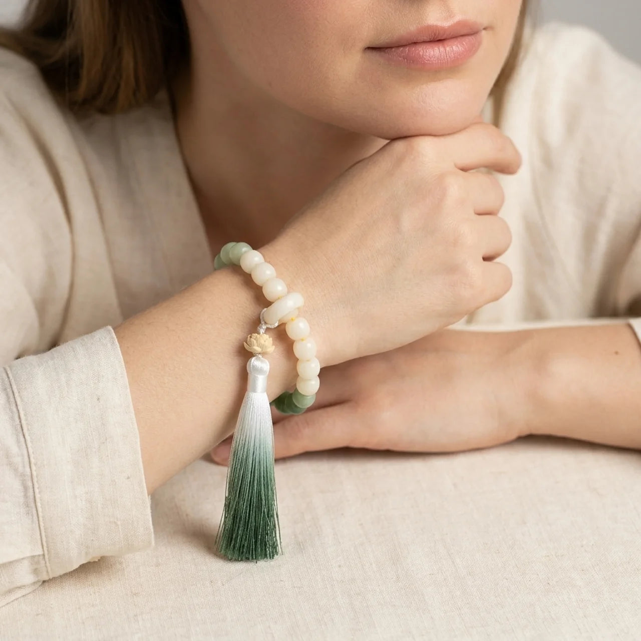 Bodhi Seed Money Bag Lotus Mala Bracelet