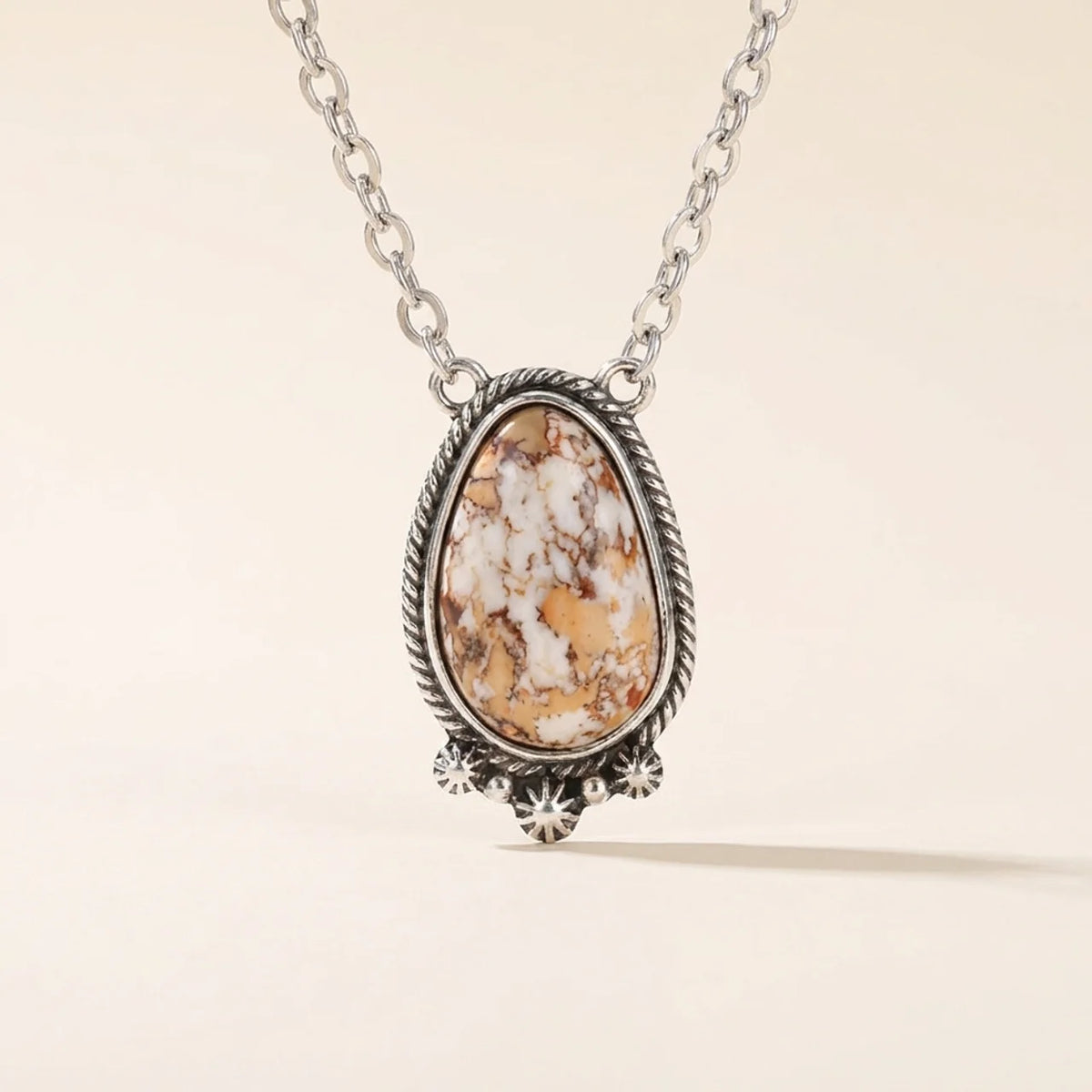 Bohemian Turquoise Teardrop Pendant Necklace