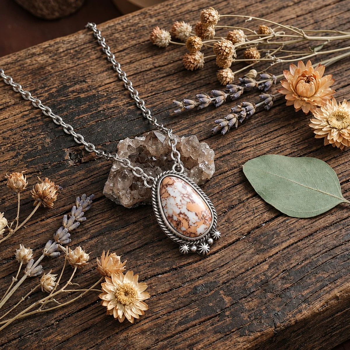 Bohemian Turquoise Teardrop Pendant Necklace