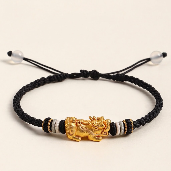 Braided Pixiu Matching Couple Bracelet Set