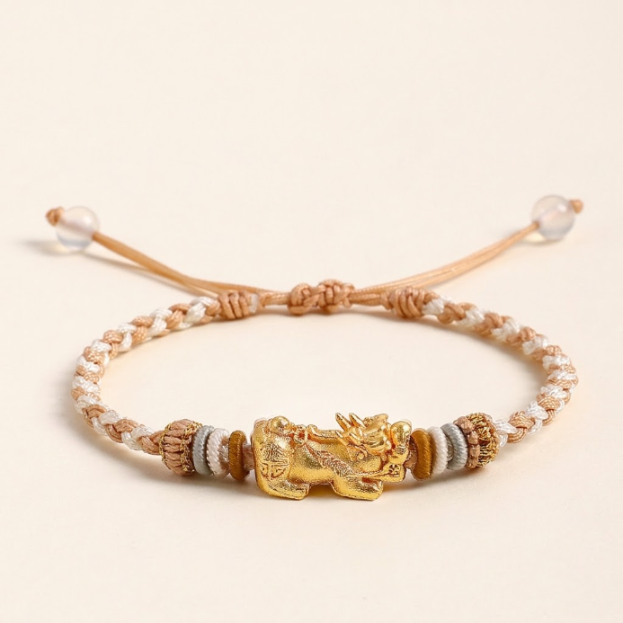 Braided Pixiu Matching Couple Bracelet Set