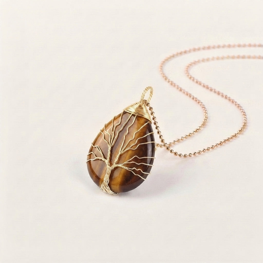 Amethyst Tree of Life Pendant Necklace
