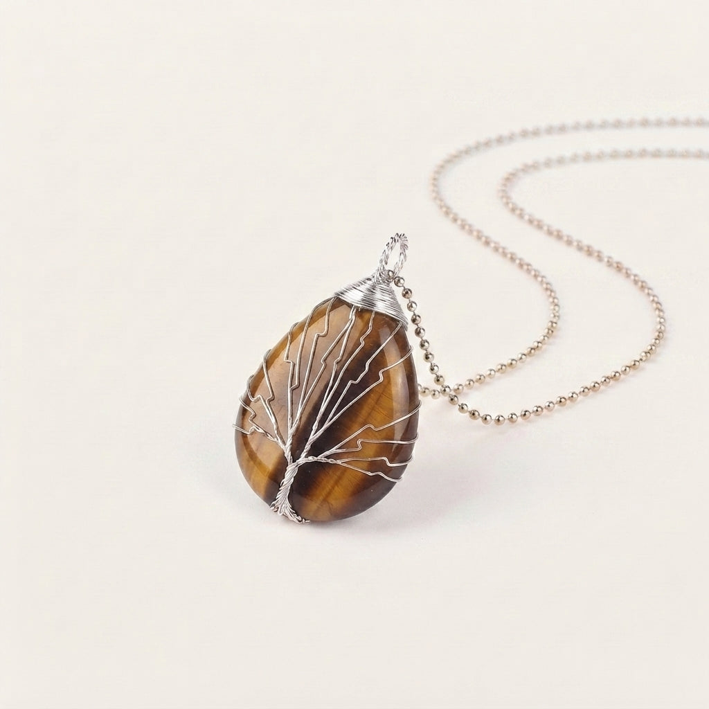 Amethyst Tree of Life Pendant Necklace