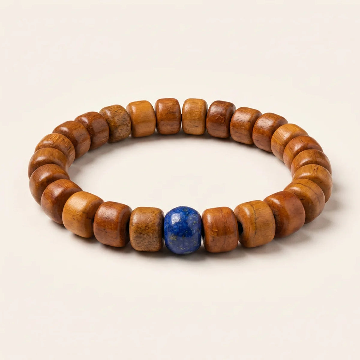 Carved Bone Om Mantra Beaded Bracelet