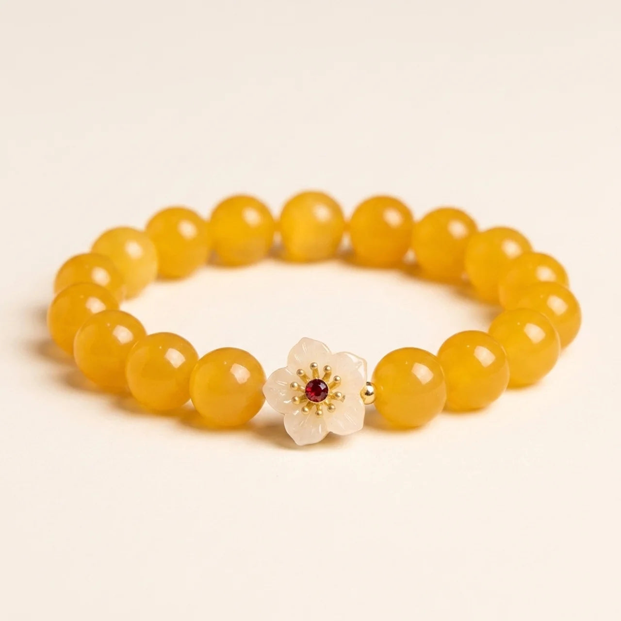 Cat's Eye Chrysoberyl Flower Charm Bracelet