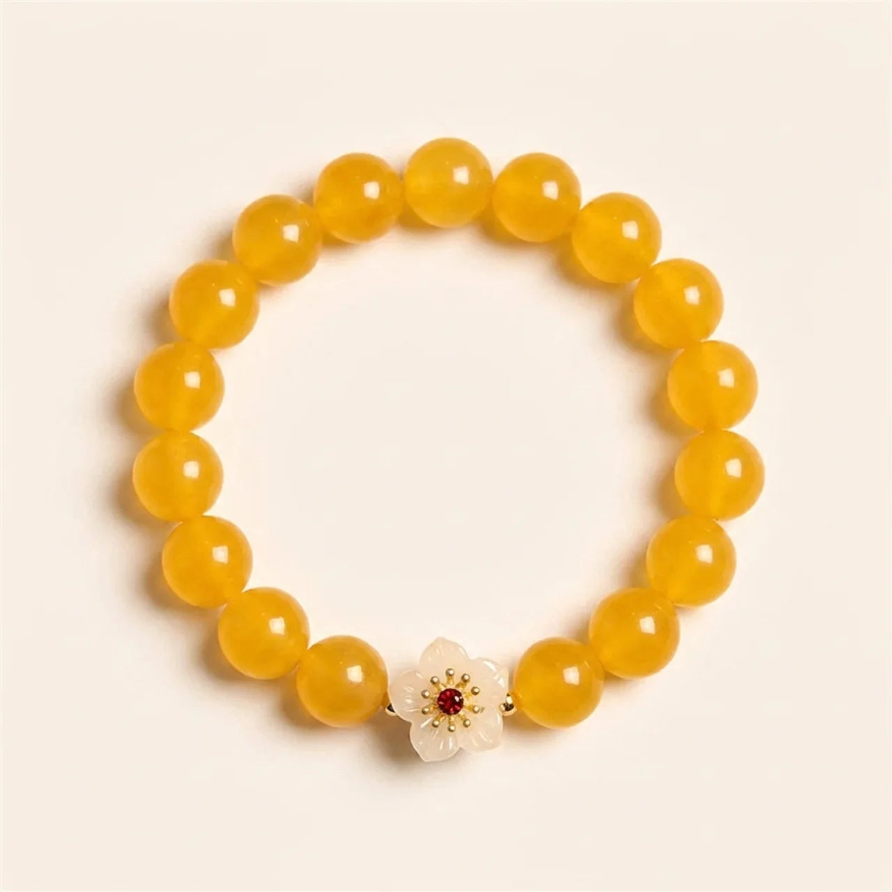Cat's Eye Chrysoberyl Flower Charm Bracelet