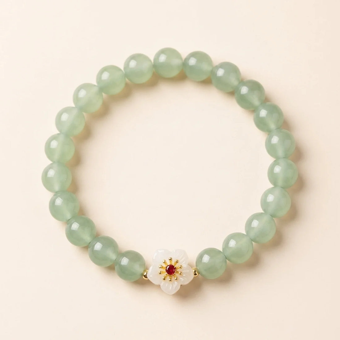 Cat's Eye Chrysoberyl Flower Charm Bracelet