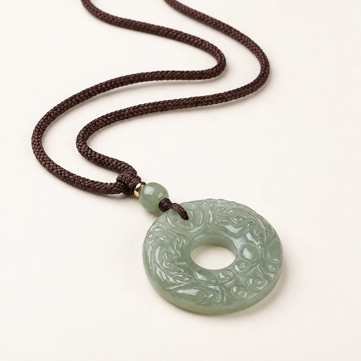 Celadon-Hetian-Jade-Pixiu-Anhänger-Halskette