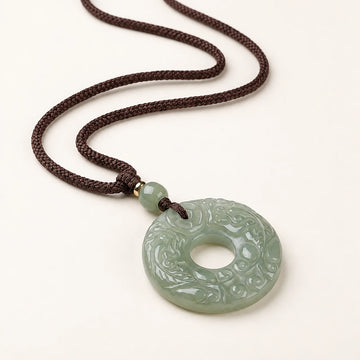 Celadon-Hetian-Jade-Pixiu-Anhänger-Halskette
