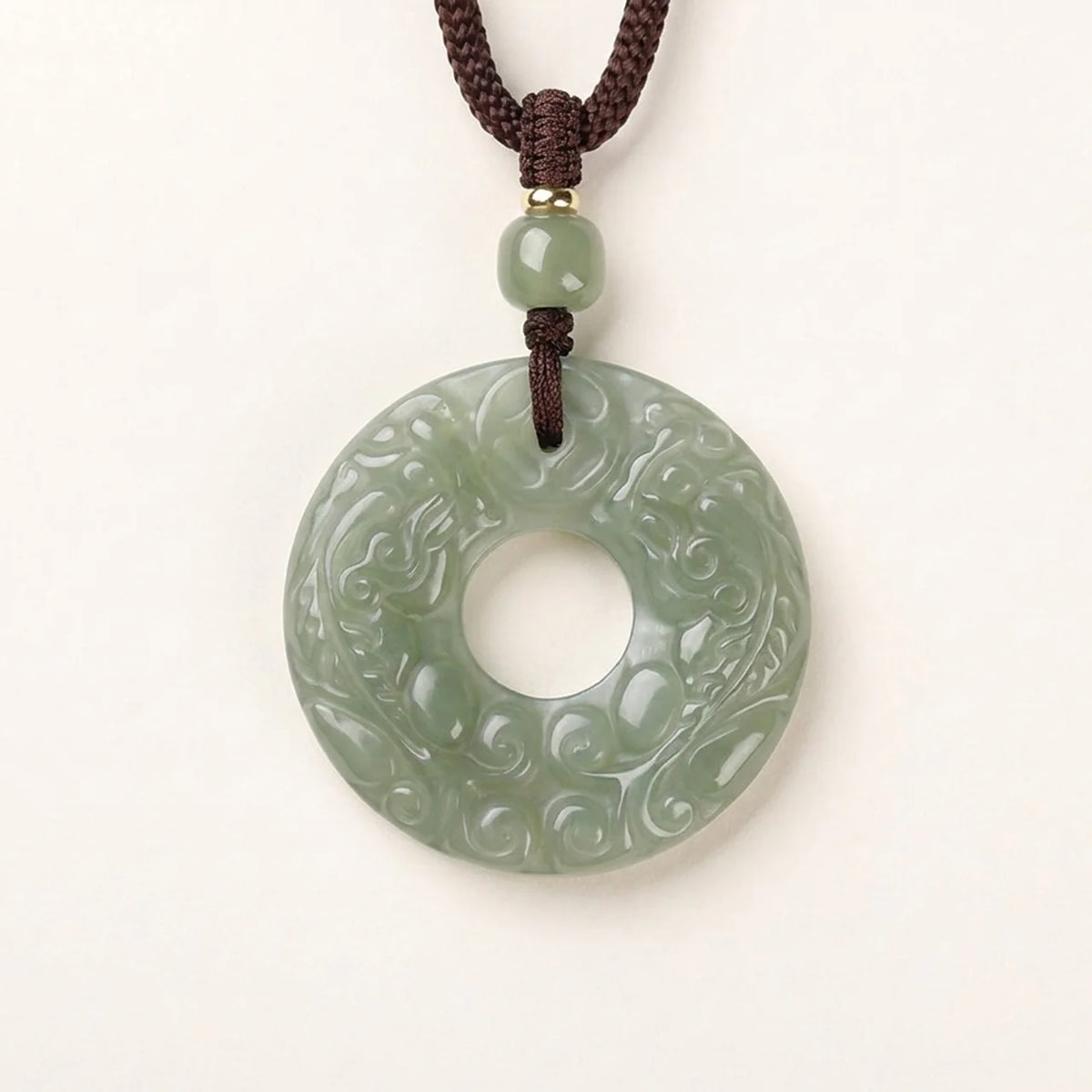 Celadon-Hetian-Jade-Pixiu-Anhänger-Halskette