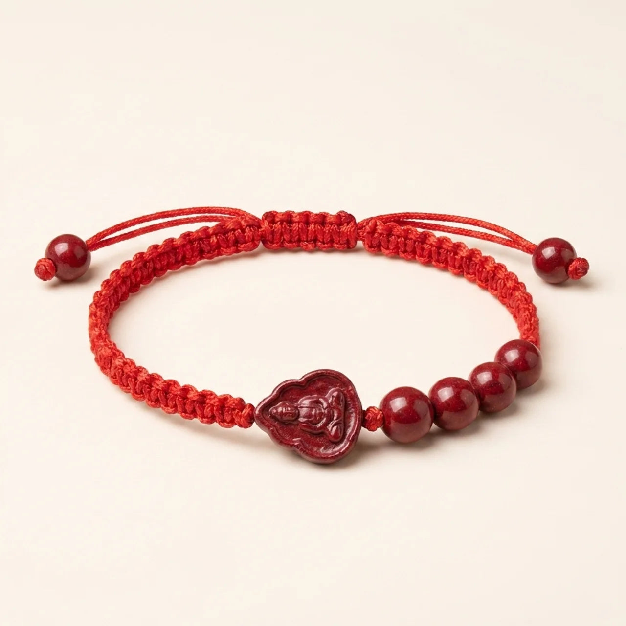Cinnabar Buddha Guan Yin Red String Bracelet