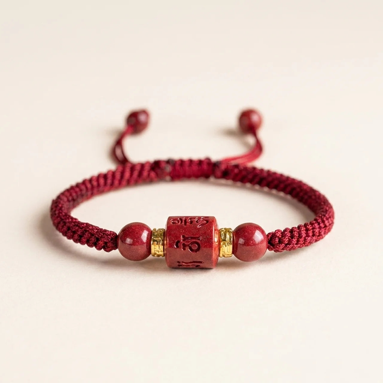 Cinnabar Om Mani Padme Hum Red String Bracelet